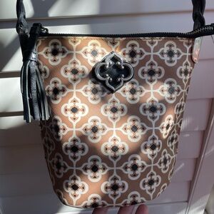 Brighton Toledo tan with black Crossbody